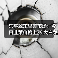 乐亭冀东果菜市场：今日韭菜价格上涨 大白菜...（图1）