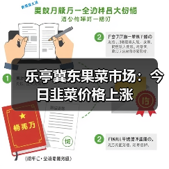 乐亭冀东果菜市场:今日韭菜价格上涨(图1) 乐亭冀东果菜市场:今日韭菜价格上涨(图1)
