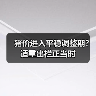 猪价进入平稳调整期?适重出栏正当时(图2) 猪价进入平稳调整期?适重出栏正当时(图2)