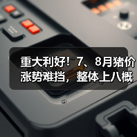 重大利好！7、8月猪价涨势难挡，整体上八概率...
