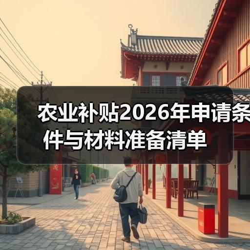 农业补贴2026年申请条件与材料准备清单 农业补贴2026年申请条件与材料准备清单